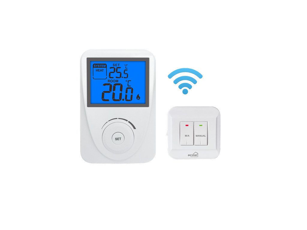 Kablosuz Dijital HVAC RF Oda Termostatı Sıcaklık Kontrol Oturma Odası İçin