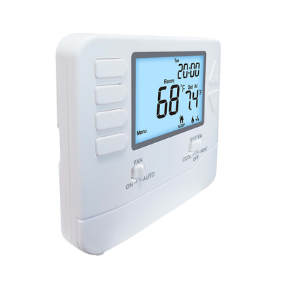 Riseem White Electric or Gas Configurable Heating Room Thermostat Menu Driven Programmable