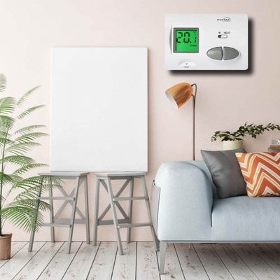 White Smart Digital Room Thermostat With Backlight , Wireless Central Heating Control Systems