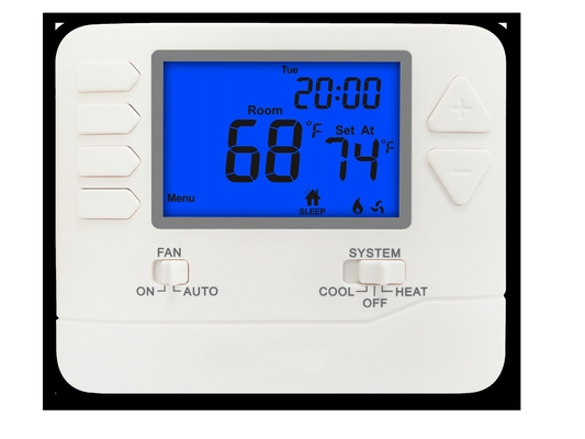 White LCD Display Digital Room Thermostat For Precise Temperature Control