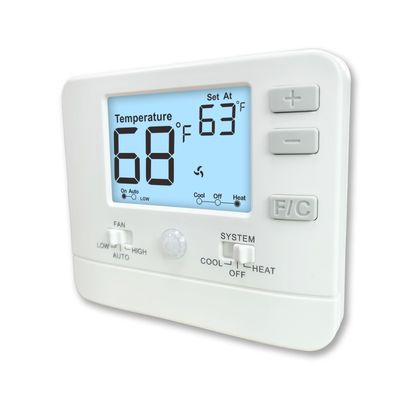 Blue Backlight Electronic Room Thermostat for Precise Temperature Control 50/60Hz Power Supply Terminal Designations O/B