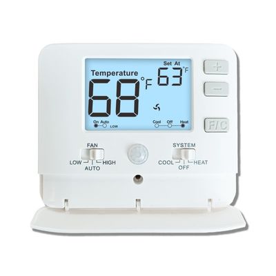 Blue Backlight Electronic Room Thermostat for Precise Temperature Control 50/60Hz Power Supply Terminal Designations O/B