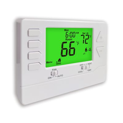 Riseem 2H/1C Heat Pump 7 Day Programmable Thermostat with ON Fan Mode and 2*AA Alkaline Batteries