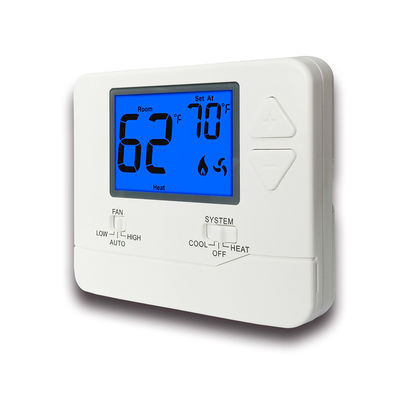 Riseem Blue Backlight Wired Room PTAC Thermostat with Temperature Ranges 32°F to 99°F and Size 4.72 Inches Width 3.85 Inches Height 1.06 Inches Depth