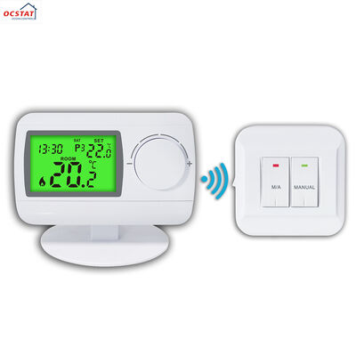 White Shell Color Control Room RF Wireless Thermostat Offering Supply 2AA Size Battery for Command Center and Control System Integration