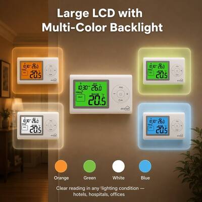 White Color Digital Room Thermostats with Digital Display Style