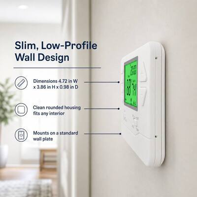 Heagstat NTC Sensor and Anti-Flammable ABS PC 7 Day Programmable Thermostat for Heat Pump Control