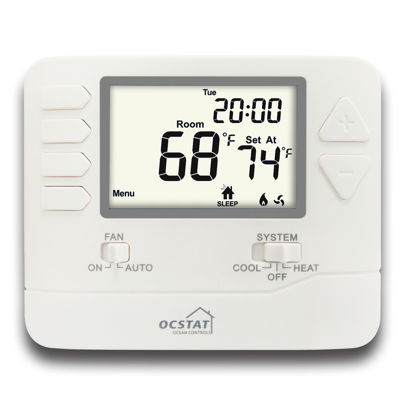 White Non-Programmable Digital Room Thermostat with LCD Display