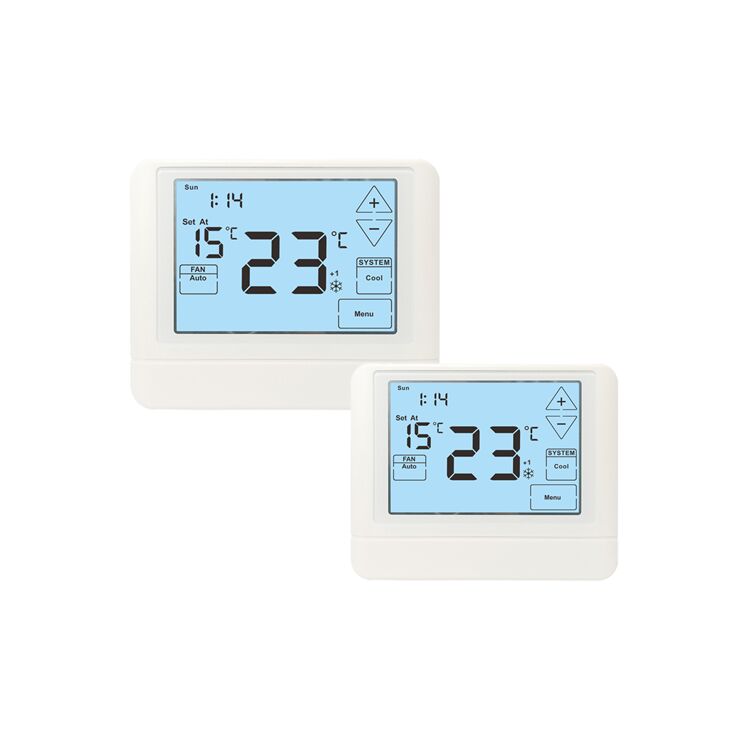 LCD Touch Screen Wired Room 7 Day Programmable Thermostat Mounts On Wall Or Junction Box Powered By 2 AAA Alkaline Batteries Or 18 30 VAC NEC Class II