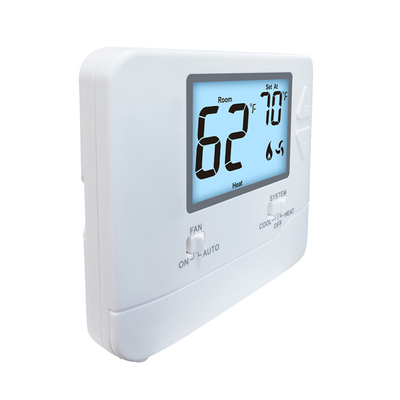 Programlanamayan Riseem Mavi Arkaplan Işığı Tek Aşama 24V HVAC Ev Termostatı Ev Kullanımı Kare Şekil