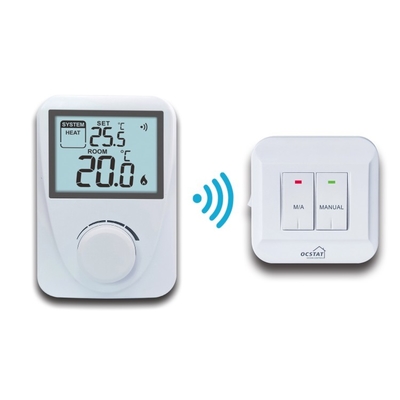 Riseem Beyaz Renkli ABS RF Kablosuz Dijital Oda Termostat Denetleyicisi Programlanamaz