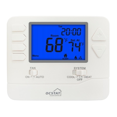 Riseem 1 Heat / 1 Cool 24V Programlanabilir AC Ev Termostatı HVAC Sistemiyle