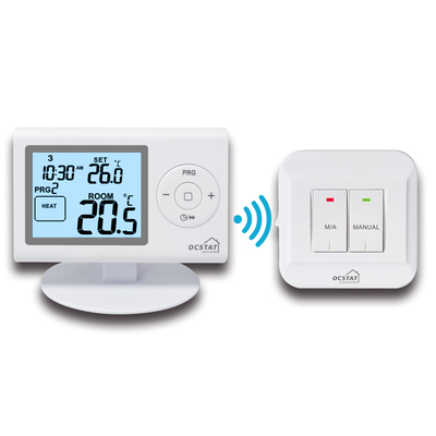 HVAC Sistemleri için Beyaz Renkli Dijital Programlanabilir RF Oda Termostatı