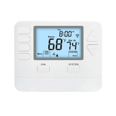 Yüksek hassasiyetli görüntüleme ile HVAC termostatında yanma gerilimi ABS ve Kontrol Modu Isıtma ve Soğutma ± 1 ° F 68 ° F altında