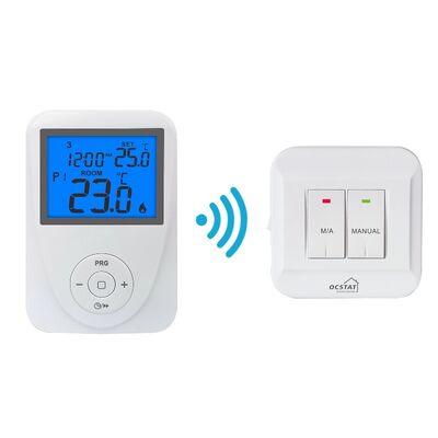 Anti-flammable PC ABS Wireless Room Thermostat 230V Load Rating 2x AAA 15V Lithium Battery Energy Temperature Control Device