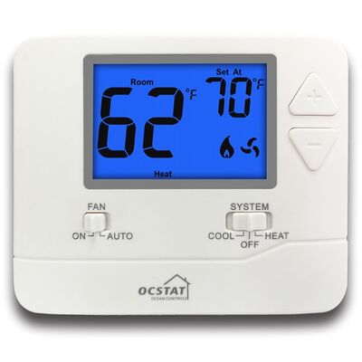 Sıcaklık Kontrol Aralığı 41°F - 90°F Programlanamaz 1 Isıtma 1 Soğutma Termostatı Tek Kademeli 1H 1C Ev Klima