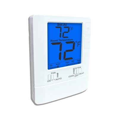LCD Dijital Ekranlı Kablolu Oda Termostatı Sıcaklık Aralığı 32°F ila 99°F Arka Işık Rengi Beyaz Mavi Yeşil HVAC Kontrolü için Çözüm