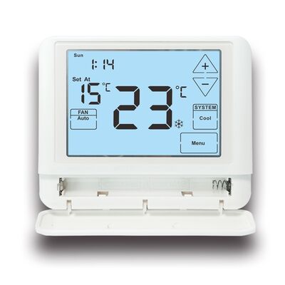 Dijital HVAC Programlanabilir Termostat Elektronik Oda 24V LCD Pil Termostat Arkaplan Işığı Rengi Beyaz Mavi Yeşil ve Sıcaklık Kontrol Aralıkları İklim Çözümleri İçin 44 ° F ila 90 ° F 7 ° C ila 32 ° C