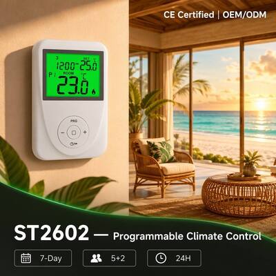 130 X 86 X 28 Mm Zemin Isıtma Odası 7 Gün Programlanabilir Termostat, Zemin Isıtma Sistemleri için, Ekran Sıcaklık Aralığı 0°C - 40°C, 0.1°C Artışlarla