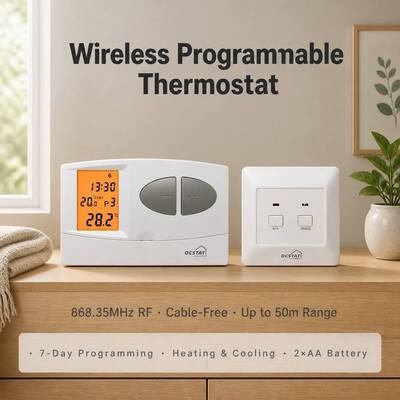 OFF Sistem İşleme Modu Kablosuz kazan RF Programlanabilir Termostat 130 X 80 X 35 mm Kompakt Boyut Ticari HVAC Kontrol Çözümleri için İdeal