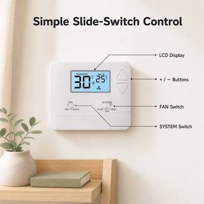 Riseem Programlanabilir Kablolu Oda Sıcaklığı Isıtma Termostatı 5-35C Sıcaklık Aralığı Her Oda İçin Mükemmel