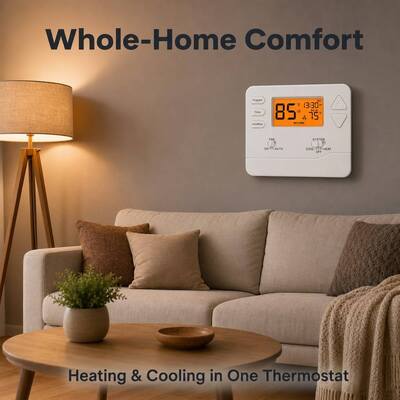 Riseem Programlanabilir 2 Heat 2 Cool Termostat Sıcaklık Denetleyicisi Çoğu Isıtma ve Soğutma Sistemiyle Uyumludur