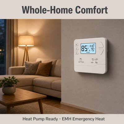 Riseem 1.5 Amp Maksimum Tüm Terminaller Kombine Ticari Isı Pompası Termostat Konvansiyonel veya Isı Pompası Uygulama Tipi