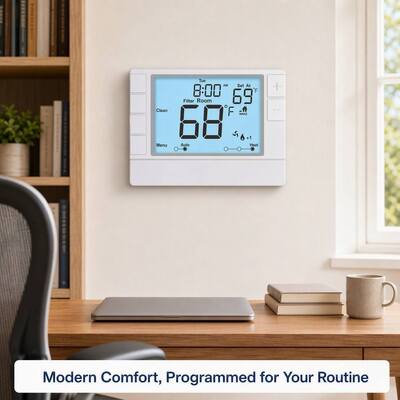 Coiiwsei Otel ve Ev İçerisi Verimlilik Beyaz/Mavi LCD Ekranlı Elektronik Oda Termostatı