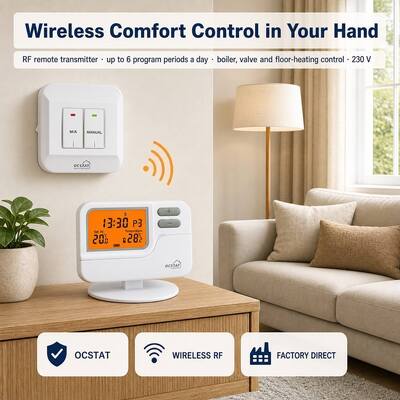Riseem Beyaz Kabuklu Pilli Dijital Oda Programlanabilir Termostat HVAC Sistemleri ile 7 Gün