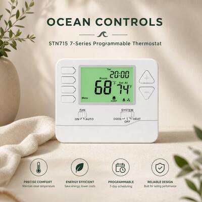 24V veya Pillerle Çalışan Programlama 7 Gün Programlanabilir Çok Kademeli Termostat Geniş LCD Ekranlı Duvara Veya Bağlantı Kutusu Üzerine Monte Edilir Enerji Verimliliğini Artırır