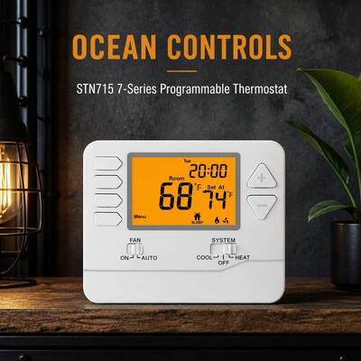 24V Dijital LCD 2 Isıtma 2 Soğutma Ayarlanabilir Klima Ev Termostatı Sıcaklık Kontrolü İçin