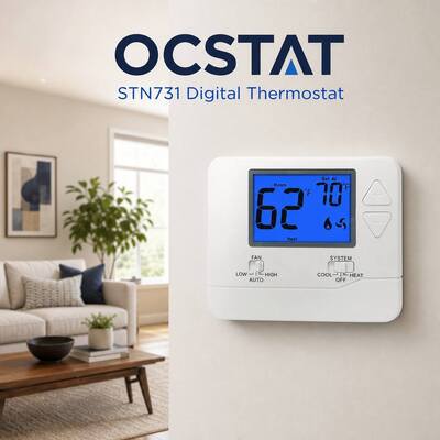 LCD Ekran Programlanamayan 1 Isıtma 1 Soğutma PTAC 24V Pille Çalışan Termostat Sıcaklık Kontrol Cihazı HVAC Sistemi
