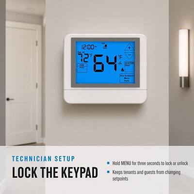 24V veya Piller LCD Geleneksel Kablolu Programlanabilir 1H 1C Dijital Ev Isıtma ve Soğutma Termostatı Ticari HVAC Sistemi İçin