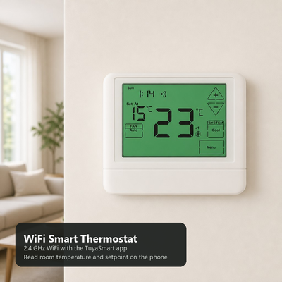 2H 2C Stages 24V Elektronik Oda WIFI Alexa Ses Kontrolü Akıllı Termostat 7 Gün Programlanabilir Sıcaklık Aralığı 0°C ila 40°C Sıcaklık Yönetimi Çözümü