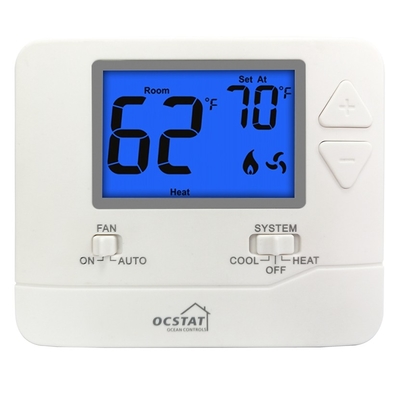 Riseem HVAC Dijital Programlanamaz Ev Termostat Mavi Arkaplan Işıklı LCD Ekran