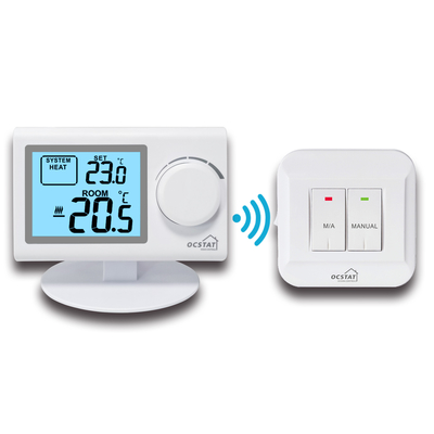 Sıcaklık Kontrolü İçin Büyük LCD Ekran Kablosuz Oda Termostatı