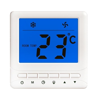 Beyaz 3 Hız 6A Dijital FCU Termostat Doğruluğu ± 1 ° C Kolay Kullanım