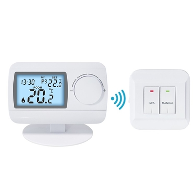 220V Beyaz ABS RF Isıtma İçin 7 Gün Programlanabilir Kablosuz Oda Termostatı
